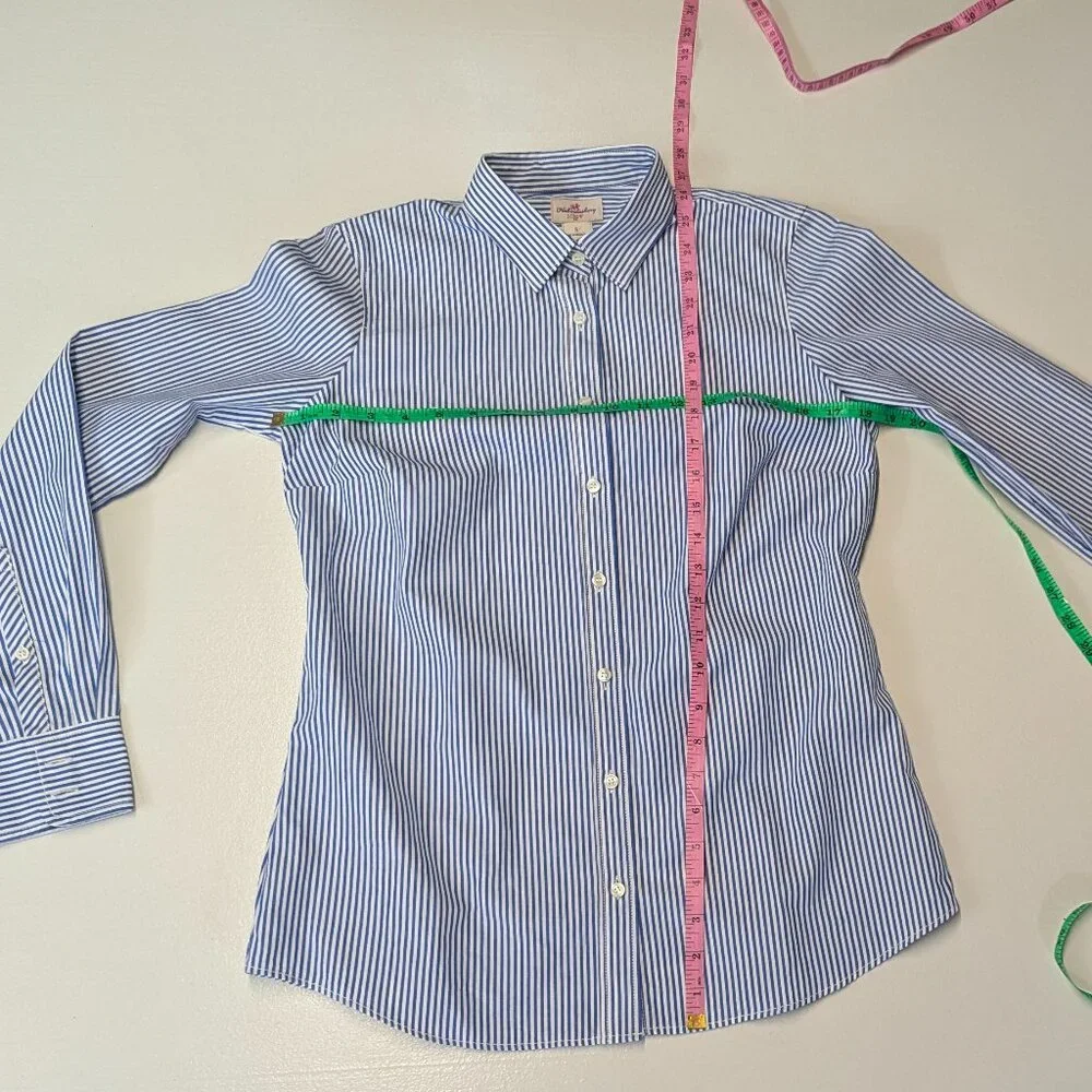 NWT Haberdashery by J. Crew Blue/White Pinstripe Button Down Size Small